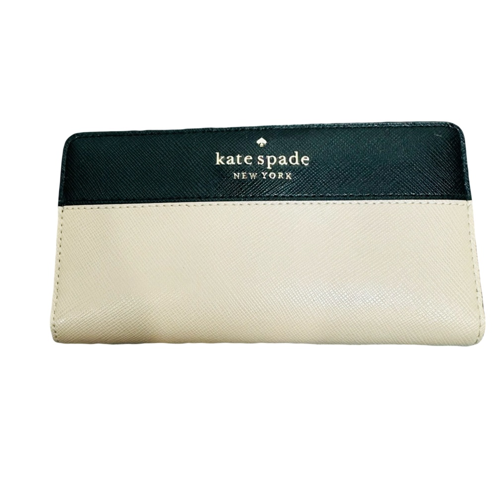 Kate Spade Staci Continental Elegant Black and Cream Wallet